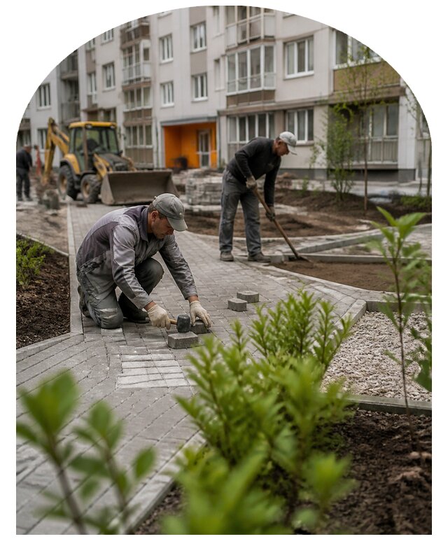 Благоустройство двора многоквартирного дома в Ачинске